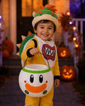 Bowser Junior Costume Halloween Candy Bucket, Bowser Junior Costume Bib,  Kids Mario Costume Accessory, Trick or Treat Basket